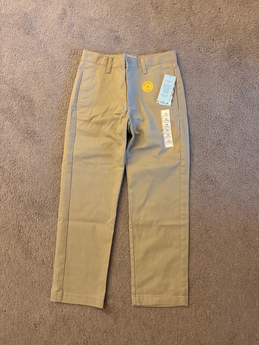 Cat & Jack Boys Tan Chino Pants - Straight Fit